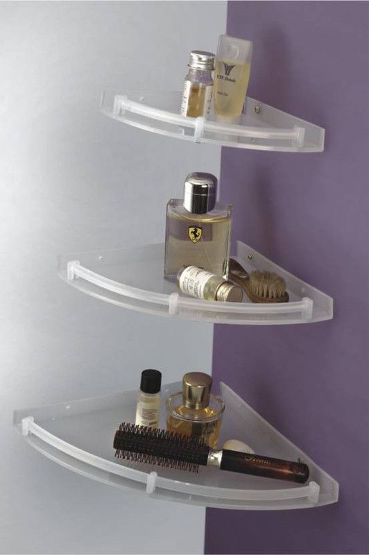 SHP HIGH QUALITY UNBREAKBLE UB CORNER SELF/CORNER SET/WALL MOUNTED/ WALL HANGER/ CORNER SET OF 3 PC Plastic Wall Shelf  (Number of Shelves - 3, White)