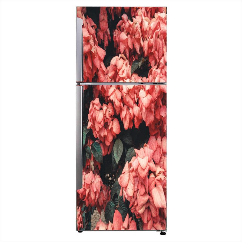 Advait Designs 60 cm Advait Designs Decorative Beautiful hydrangea flower leaves fridge sticker Self Adhesive Sticker  (Pack of 1)