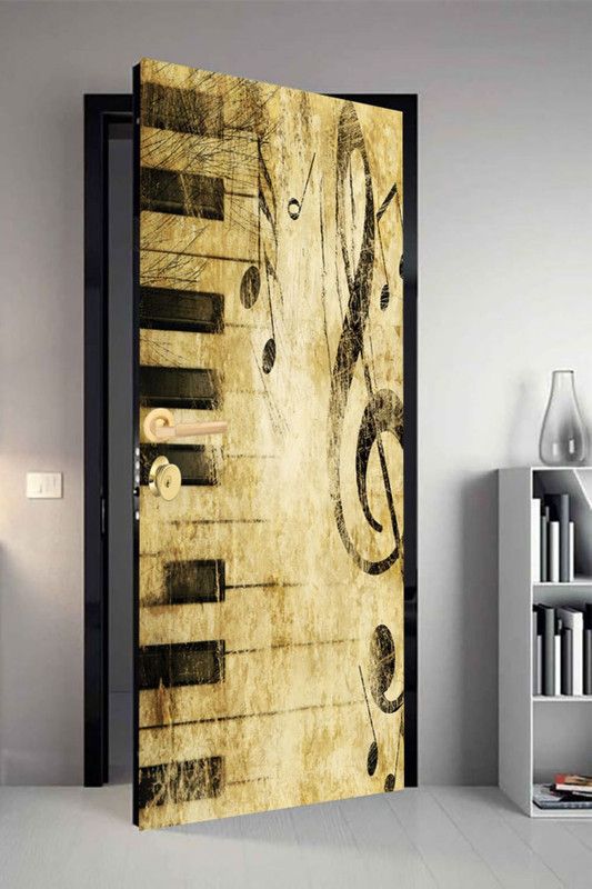 QTH 29.8 cm QTH Old Art Dor-5875 Design Door Sticker Self Adhesive Sticker  (Pack of 1)
