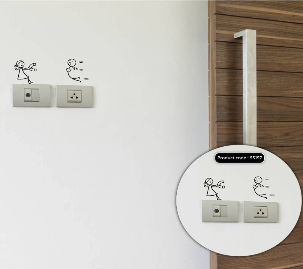 Girl & boy Switch & Socket Vinyl decals removable Sticker - DDecorator
