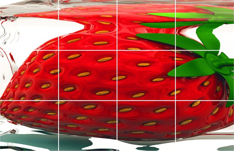 Wildartcreation 46 cm ''Stawberry Love Waterproof and Anti Oil Stain Kitchen Sticker]'' wall sticker Wallpaper/Wall Sticker Multicolour - Kitchen Wall Coverings Area (46Cm X69Cm) Self Adhesive Sticker  (Pack of 1)