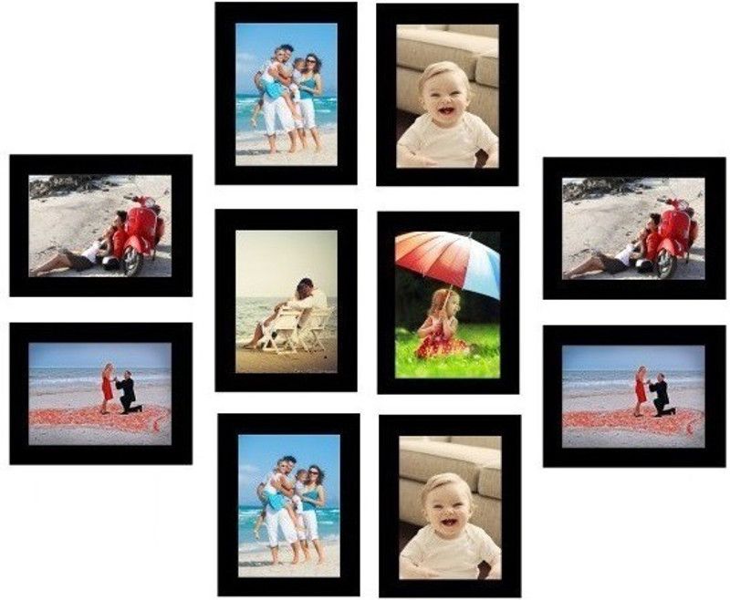 SWADESI STUFF MDF Personalized, Customized Gift Best Friends Reel Photo Collage gift for Friends, BFF with Frame, Birthday Gift,Anniversary Gift Wall  (Black, 10 Photo(s), 10 frame : 5x7 inch)