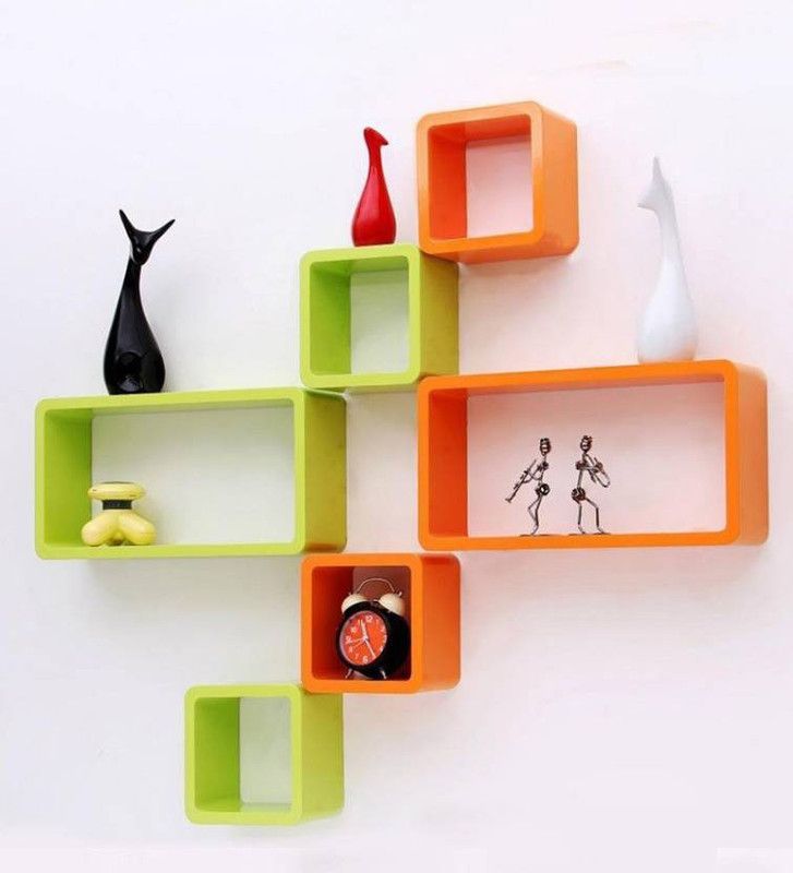 Martemporim Wooden Wall Shelf  (Number of Shelves - 6)