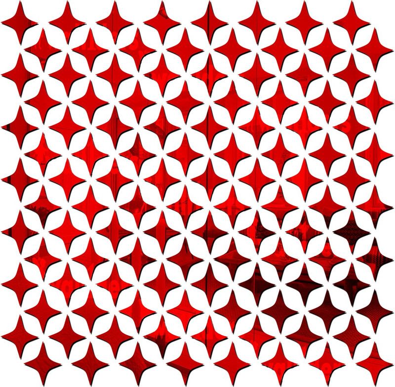 wall1ders 5 cm 4 Point 100 star Red Self Adhesive Sticker  (Pack of 100)