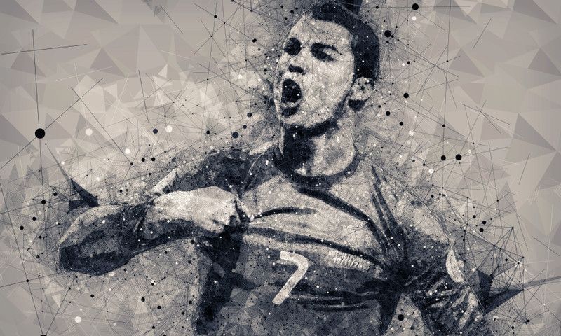 Online Collections 30.48 cm cristiano ronaldo Sticker,footballer Poster, (18 inch X 12 inch, Rolled) Non-Reusable Sticker  (Pack of 1)