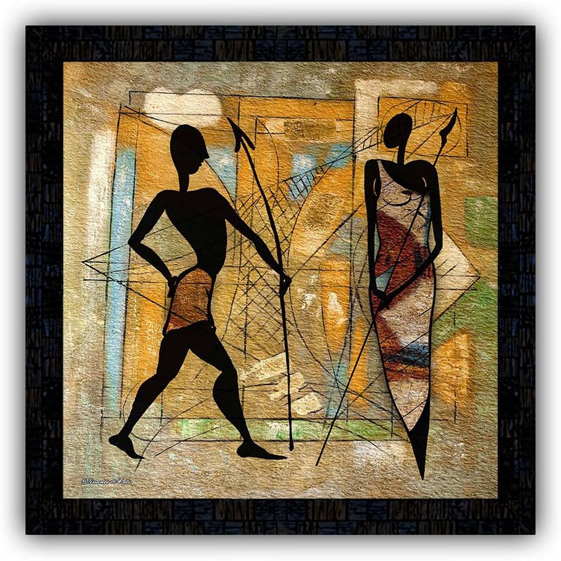 Poster N Frames framed poster of Modern Abstract art-211 Digital Reprint 14 inch x 14 inch Painting  (With Frame)