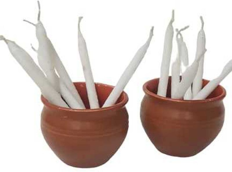R.R. Elegant Luxury Candles Plain White , Best for Festival, decoration ,(Height - 6 Inch)-Pack of 12 smooth long Candle  (White, Pack of 12)