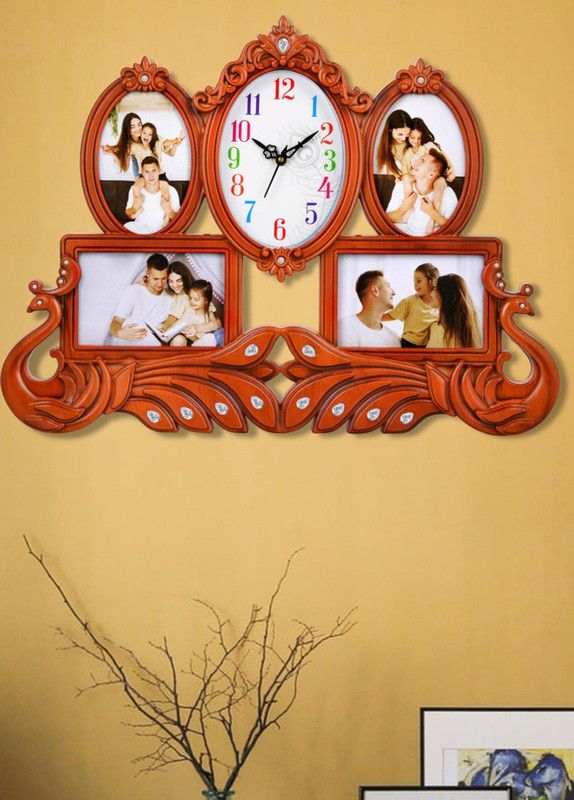Attractionz Analog 53 cm X 37 cm Wall Clock  (Brown, With Glass, Standard)