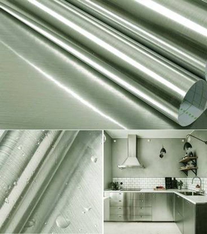 AUTOWRAP Decorative Silver Wallpaper  (121 cm x 30 cm)