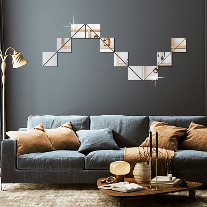 WallDaddy 15 cm 20 Big Triangle Silver Self Adhesive Sticker  (Pack of 20)
