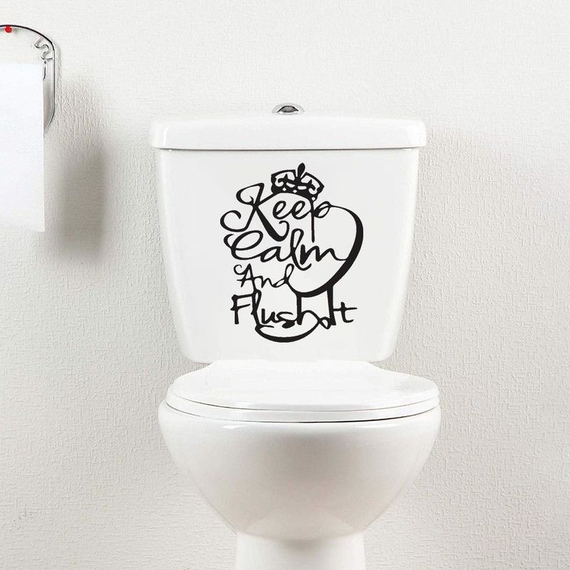 100yellow 20.32 cm Toilet sticker Self Adhesive Sticker  (Pack of 1)