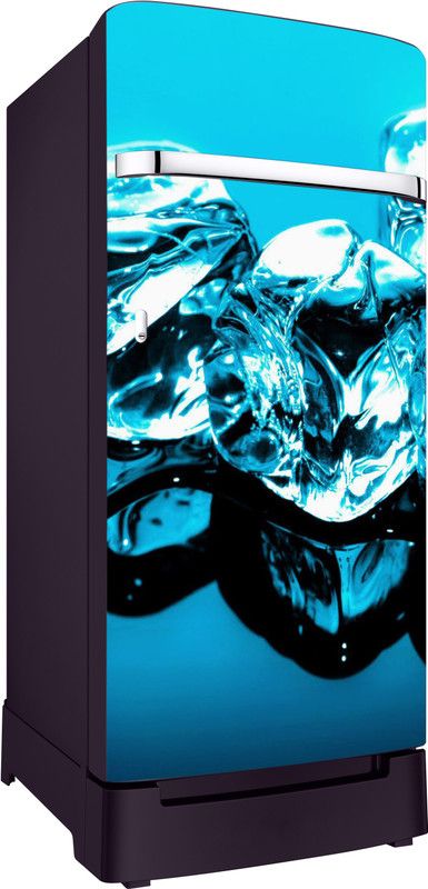 paper pebbles 60.96 cm Large Single Door Fridge Wallpaper And Decal Self Adhesive Fridge Wallpaer_Icy Crystal Design Self Adhesive Sticker  (Pack of 1)