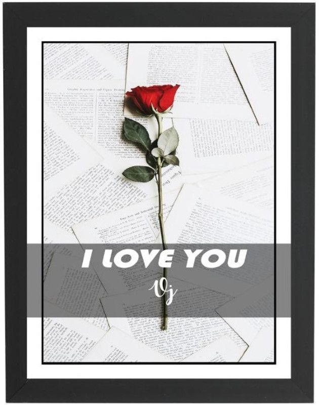 Beautum I Love You Vj Name Love You Printed Unique Digital Reprint 9inch x 13inch Painting Model No:CMGHP023083 Digital Reprint 13 inch x 9 inch Painting  (With Frame)