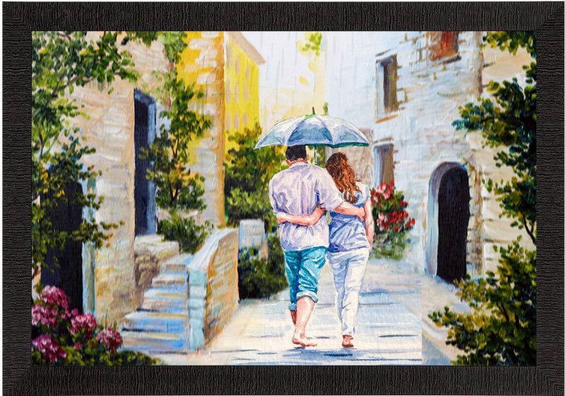 Bhawana Creation BEAUTIFUL COUPLE PAINTING Digital Reprint 8 inch x 10 inch Painting  (With Frame)