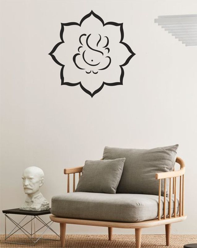 Kanha Enterprises 46 cm Shree Ganesha Decorative Wall Sticker (PVC Vinyl, Color:- Black, Size:- 46 Cm X 46 Cm) Self Adhesive Sticker  (Pack of 1)