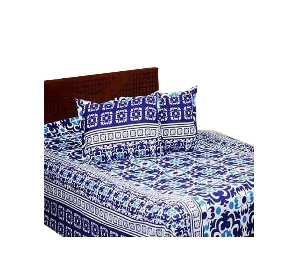 Double Size Cotton Bed Sheet with Matching 2 Pillow Covers - Multicolor bed-18