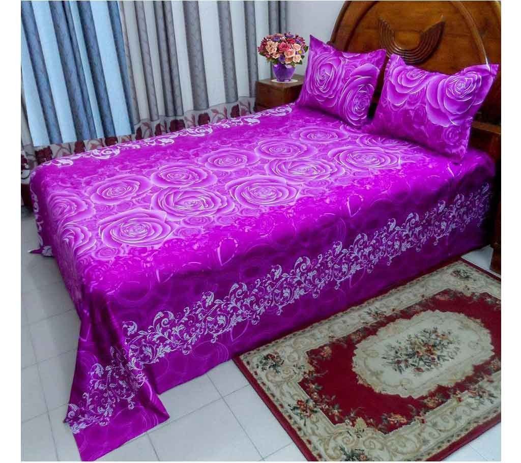 Cotton printed double size bedsheet set