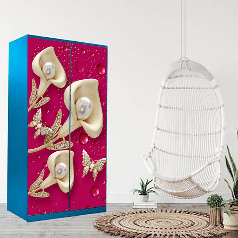 HD PRINT HOUSE Floral & Botanical Maroon Wallpaper  (99 cm x 213 cm)