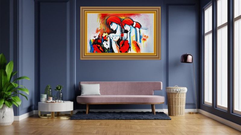 BALKRISHNA WALL STICKER 90 cm bhagwan3d krishna radha wall sticker 3d Self Adhesive Sticker  (Pack of 1)