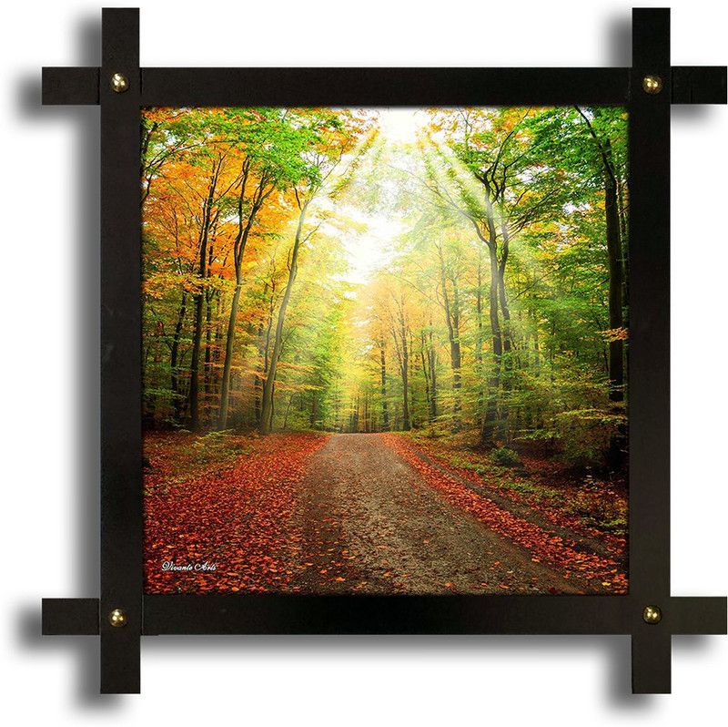 Poster N Frames Cross Wooden Frame Hand-Crafted Digital Reprint 16.5 inch x 16.5 inch Painting  (With Frame)