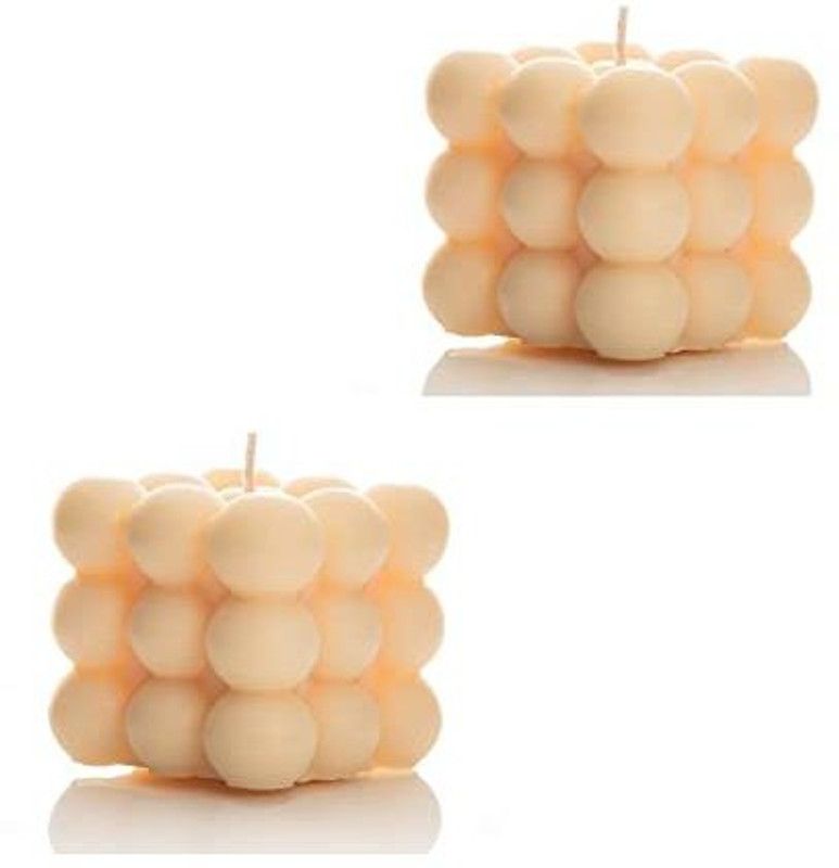 Floish Scented Bubble Candle | Scented Candles For Home Décor Candle  (Yellow, Pack of 2)