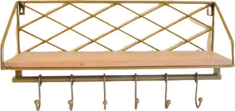 The Jaipur Luxuriance by HH TJL0034 Wooden Wall Shelf  (Number of Shelves - 1, Gold)