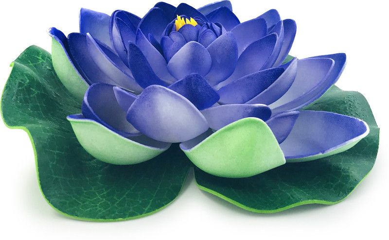 Almoda Creations Mesmerizing Floating Blue Lotus Artificial Flower  (7 inch, Pack of 1, Single Flower)