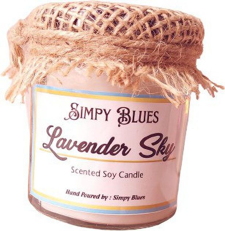 SIMPY BLUES Lavender Sky Soy Scented candles Candle  (White, Pack of 1)