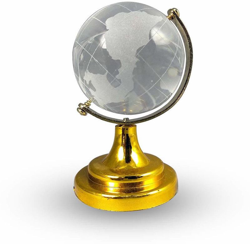 Bansiwal Vastu/Feng Shui Glass Globe for Success Good Luck and Prosperity Decorative Showpiece - 7 cm  (Glass, Gold, Clear)