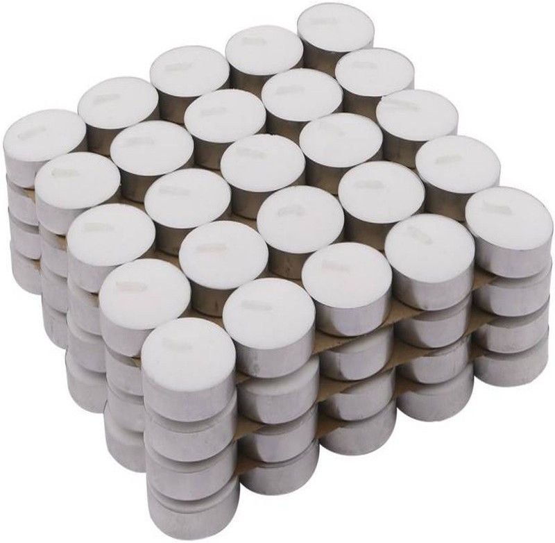 ME&YOU Smokeless Wax Diya Candle for Home Décor Candle  (White, Pack of 100)