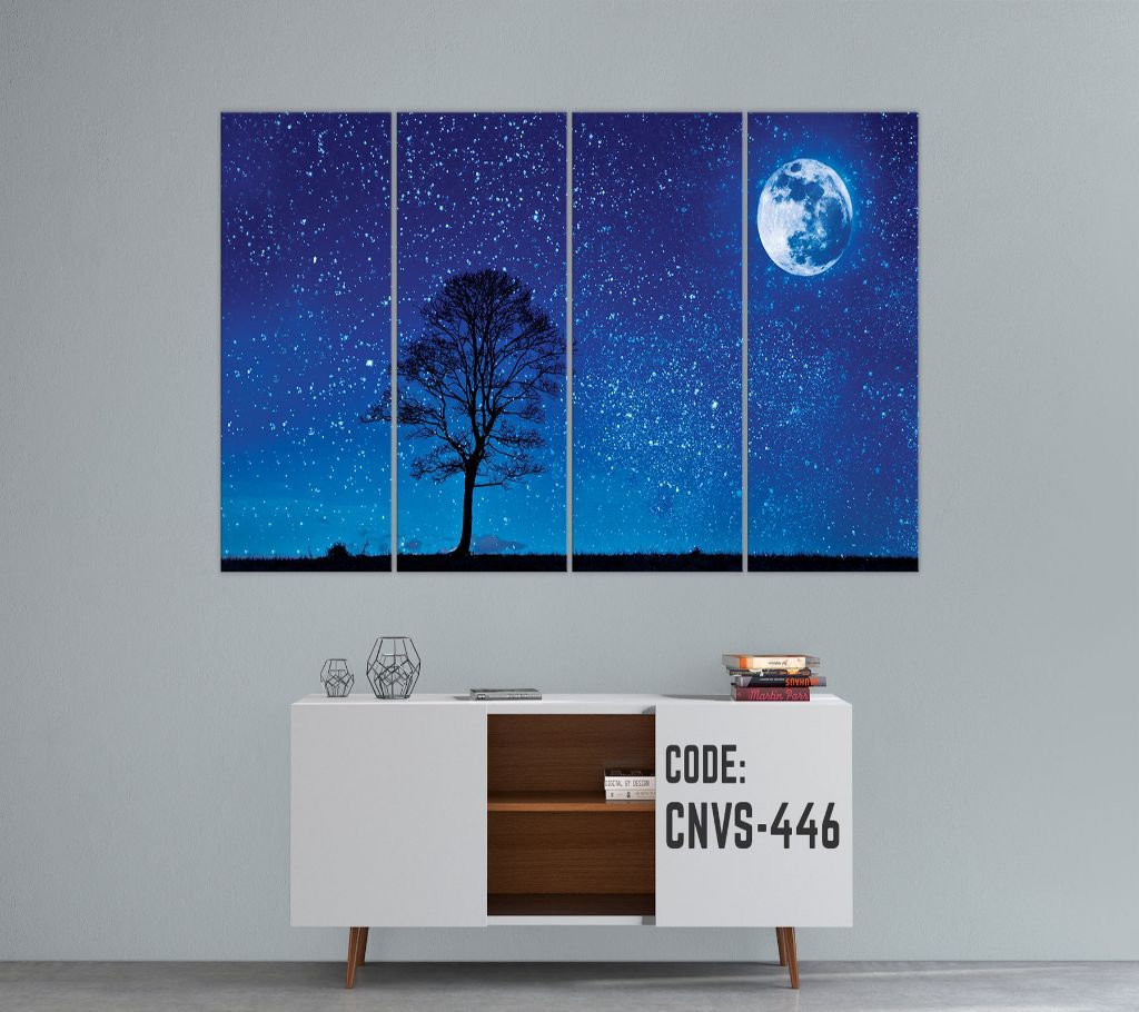 CNVS-446 Blue Moon Wall Canvas Art Prints 48 inch x 36 inch