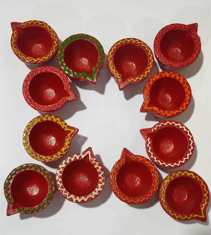 Pottery (Pack of 12) Table Diya Set