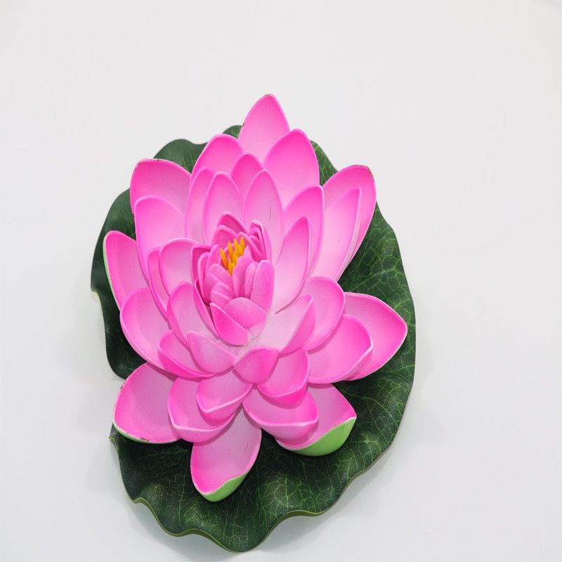 artificial hub pink colour floating lotus Multicolor Lotus Artificial Flower  (7 inch, Pack of 1, Single Flower)