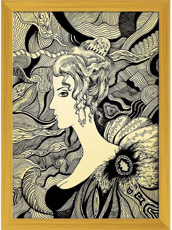 Artzfolio Digital Reprint 12.5 inch x 17 inch Painting  (With Frame)