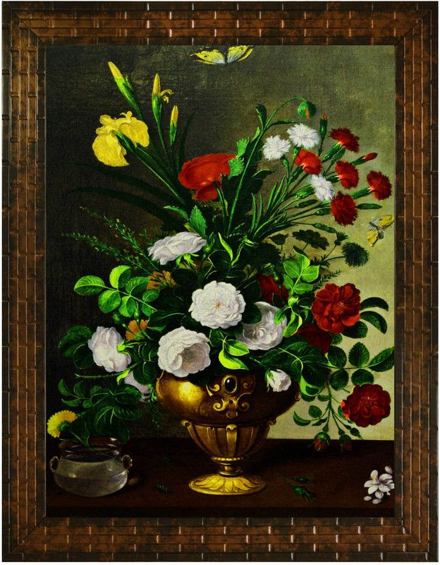 Indianara FLOWERS IN A VASE (2702) Digital Reprint 13 inch x 10.2 inch Painting  (With Frame)
