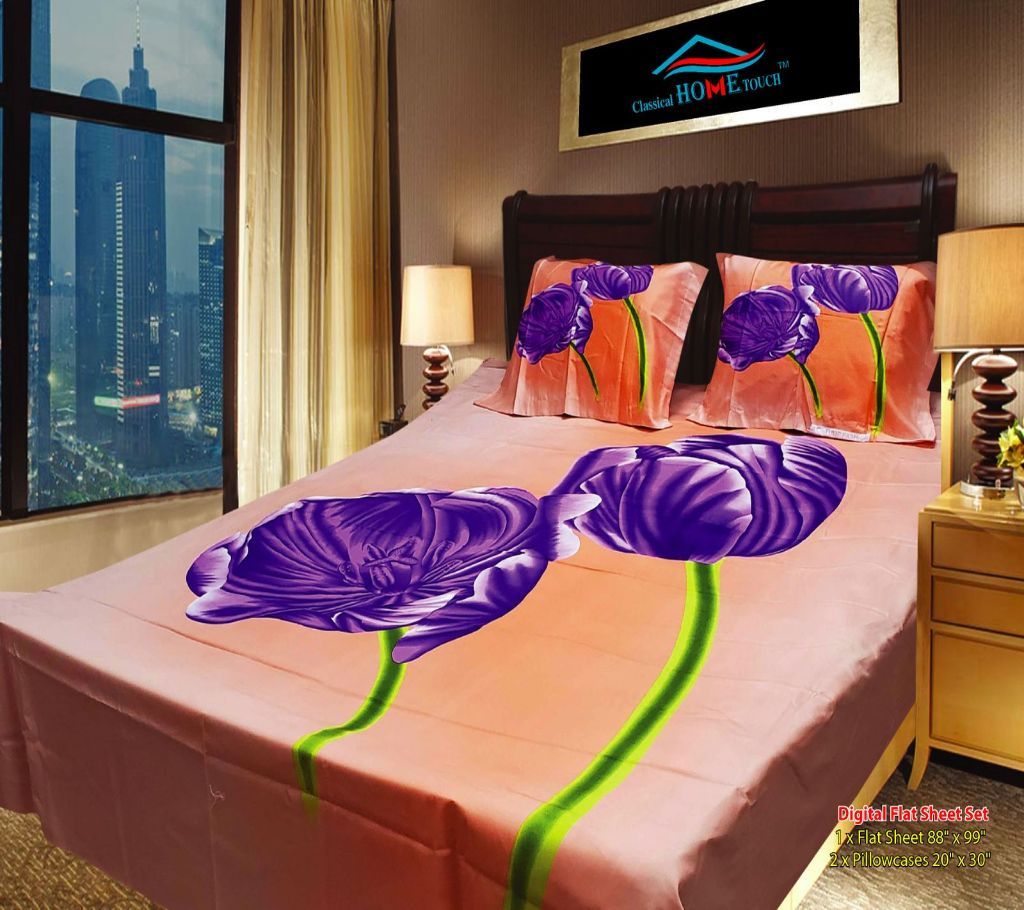 Panel Bed Sheet - Blue Flower - 39 (1) - ANJ