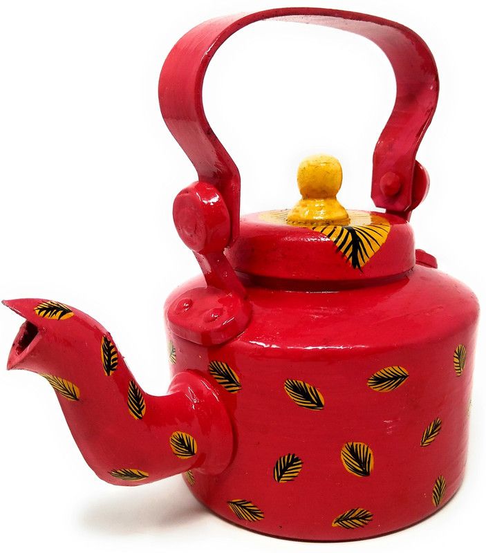 Trend Hub 9 Colourful Kettle|Printed Aluminium Tea ketli |Hand Painted Decorative Pot Decorative Showpiece - 17 cm  (Aluminium, Pink)