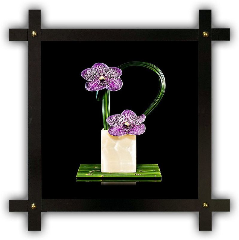Poster N Frames Cross Wooden Frame Hand-Crafted with photo of Flower (floral) 25407-crossframe Digital Reprint 16.5 inch x 16.5 inch Painting  (With Frame)