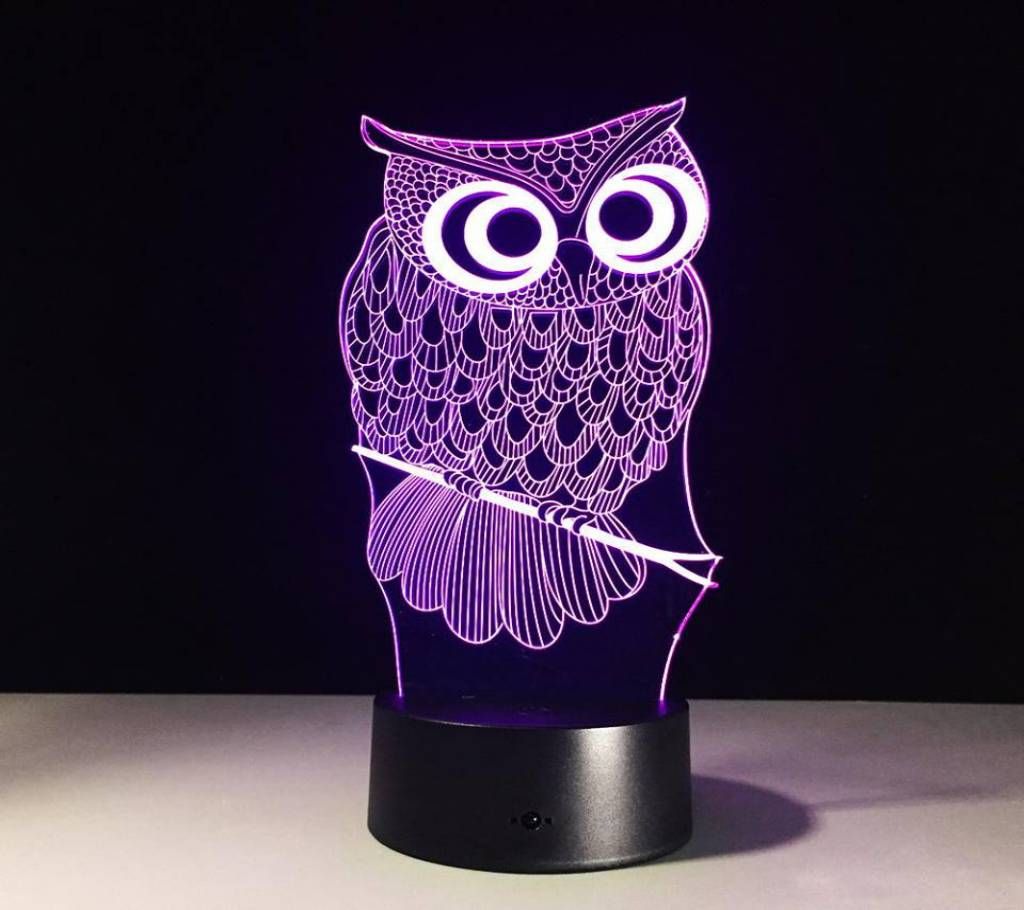 Owl LED 3D Illusion Lamp