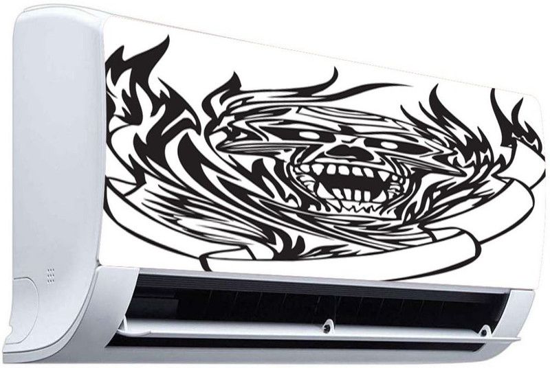 QTH 91 cm QTH SKULL DESIGN AC STICKER SUITABLE FOR ALL TYPE OF AC QTH-AC-6913 Self Adhesive Sticker  (Pack of 1)