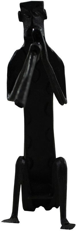 Shabari Handmade Wrought Iron Man Musician Decorative Showpiece Decorative Showpiece - 11 cm  (Iron, Black)
