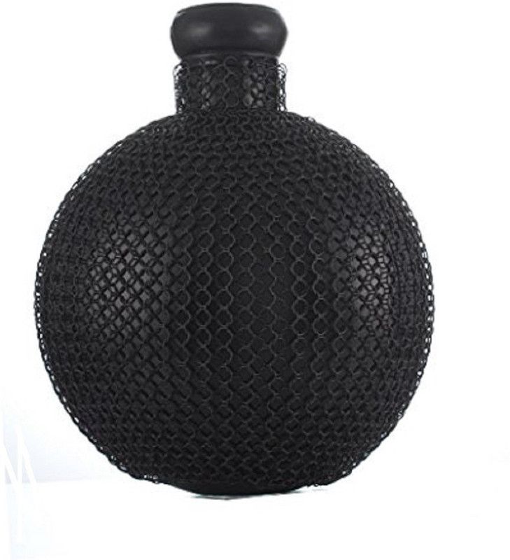 Apkamart Handicraft Traditional Flower Pot – 15 Inch for Home Decor and Gifts Iron Vase  (15 inch, Black)