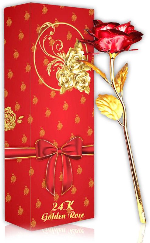 god & god's Multicolor Rose Artificial Flower  (27 inch, Pack of 1, Single Flower)