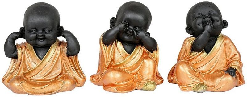 Vinayak Creations Decorative Showpiece - 14 cm  (Polyresin, Black, Gold)
