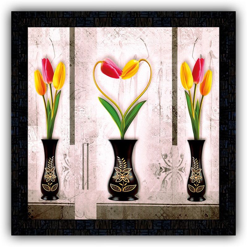Poster N Frames framed poster of Flower floral-18384 Digital Reprint 14 inch x 14 inch Painting  (With Frame)