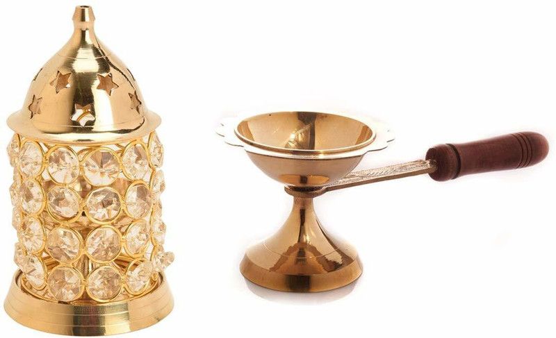 Bansiwal Akhand Diya | Oil/Ghee Lamp | Puja Diya Brass Brass (Pack of 2) Table Diya Set  (Height: 2.5 inch)