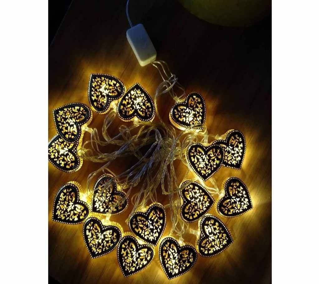 LED GOLDEN COLOUR LOVE SHAPE-16 PIECE-12 FEET