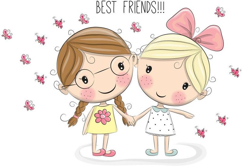 KAMYA HOME DÉCOR 90 cm Best friends wall sticker Self Adhesive Sticker  (Pack of 1)
