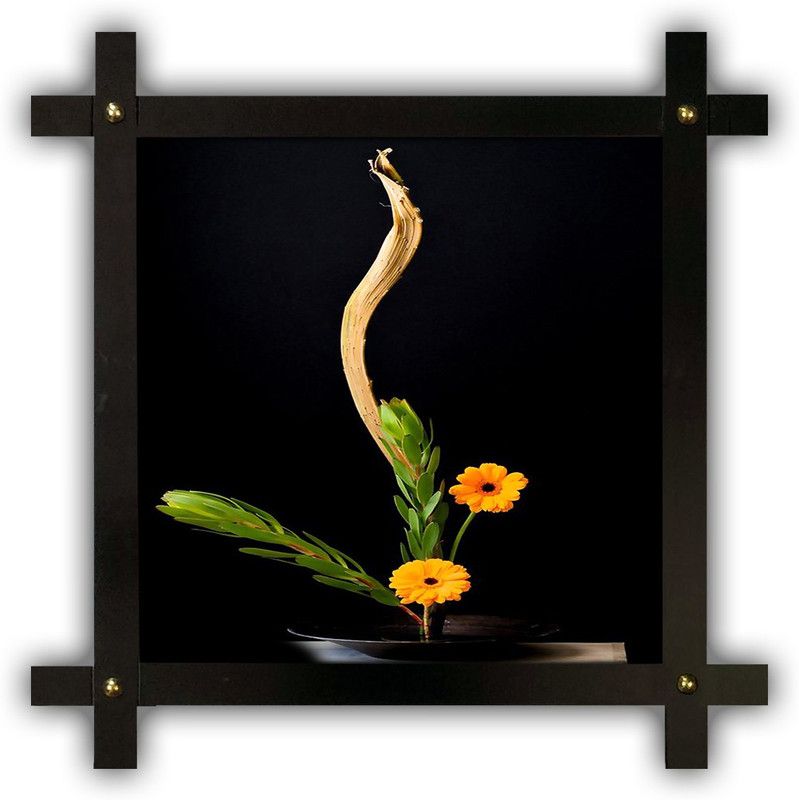 Poster N Frames Cross Wooden Frame Hand-Crafted with photo of Flower (floral) 25446-crossframe Digital Reprint 16.5 inch x 16.5 inch Painting  (With Frame)