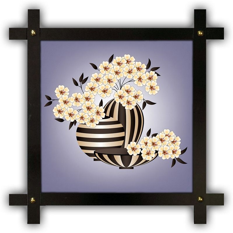 Poster N Frames Cross Wooden Frame Hand-Crafted with photo of Flower (floral) 18233-crossframe Digital Reprint 16.5 inch x 16.5 inch Painting  (With Frame)